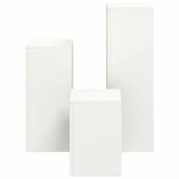 Berkfield Home Outdoor Plant Stands Pillar 3 pcs White Steel - thumbnail 8