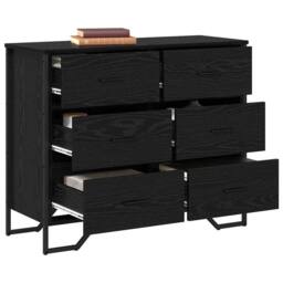 Berkfield Home Modern Chest of Drawers Black Oak 91x35.5x74.5 cm Engineered Wood
