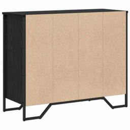 Berkfield Home Modern Chest of Drawers Black Oak 91x35.5x74.5 cm Engineered Wood - thumbnail 8