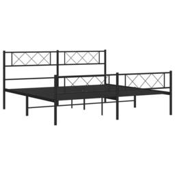 Berkfield Home Metal Bed Frame with Headboard & Footboard Black 183x213 cm - thumbnail 6