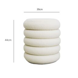 CARME HOME Daisy Ivory Teddy fabric Storage Stool - thumbnail 4