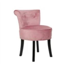Nordara Pimk-Crushed Velvet Vanity Stool Dressing Table Chair in Pink - Size: 100 cm