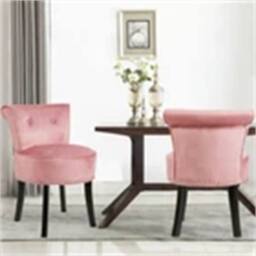 Nordara Pimk-Crushed Velvet Vanity Stool Dressing Table Chair in Pink - Size: 100 cm - thumbnail 5