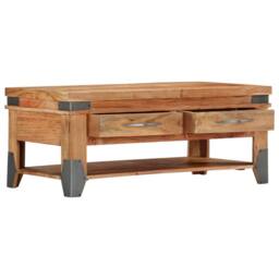 Berkfield Home Coffee Table 110x52x45 cm Solid Acacia Wood in Brown - Size: 110 x 52 x 45 cm - thumbnail 4