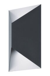 Eglo Predazzo Metal IP44 Integrated LED Outdoor Wall Light in Dark Grey - thumbnail 1