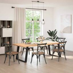 Berkfield Home Modern vidXL Dining Table Legs U-Shaped 2 pcs Black 100x(72-73) c - thumbnail 1