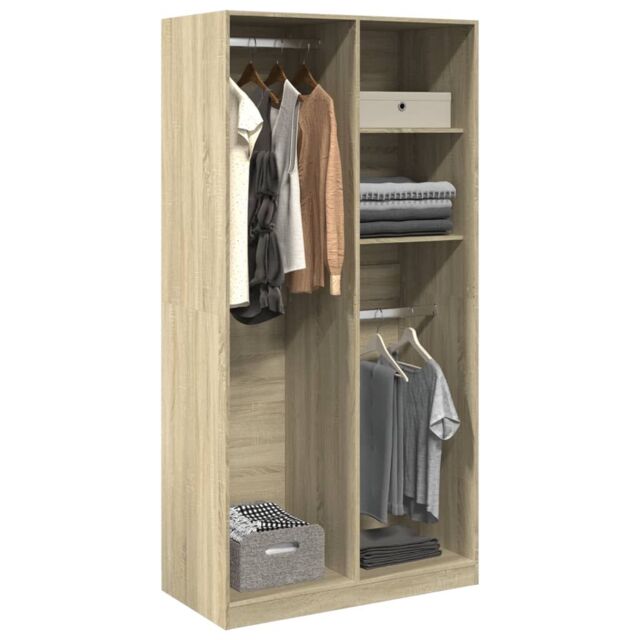 Berkfield Home Wardrobe Sonoma Oak 100x50x200 cm Engineered Wood in Brown - Size: 100 x 50 x 200 cm - image 1