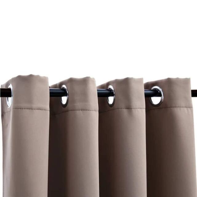 Berkfield Home Elegant Blackout Curtains with Metal Rings 2 pcs Taupe 140x245 cm - image 1