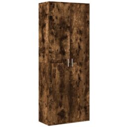 Berkfield Home Highboard Smoked Oak 70x35x180 cm Engineered Wood in Brown - Size: 70 x 35 x 180 cm - thumbnail 2