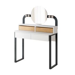 Decortie 'Lora' Modern Dressing Table with Mirror 4 LED Lights 96cm in White - Size: 2 Pack - thumbnail 2