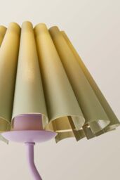 ValueLights Wiggle Sage Pleated Scallop Lamp Shade Pale Purple Metal Table Lamp - thumbnail 4