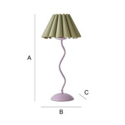 ValueLights Wiggle Sage Pleated Scallop Lamp Shade Pale Purple Metal Table Lamp - thumbnail 7
