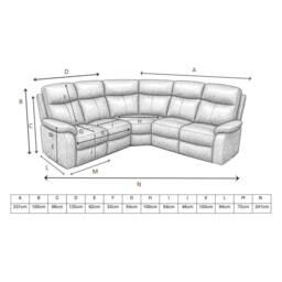 Aspire Kingsmere Corner Power Recliner Sofa in Black - thumbnail 8