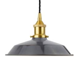 SE Home Slate Grey Small Trinity Metal Pendant Light - Polished Brass