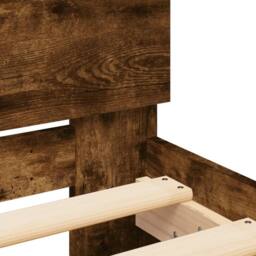 Berkfield Home Bed Frame with Headboard Smoked Oak 90x190 cm Single Engineered wood in Brown - thumbnail 8