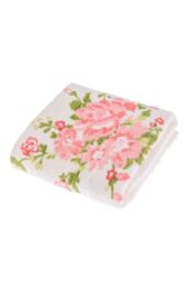 Homescapes Floral Printed Cotton Towel in Cream - thumbnail 2
