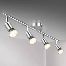 NESTLUNE 4 Way Ceiling Spotlight Adjustable Kitchen Bar Spot Light in Silver - thumbnail 1