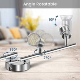 NESTLUNE 4 Way Ceiling Spotlight Adjustable Kitchen Bar Spot Light in Silver - thumbnail 2