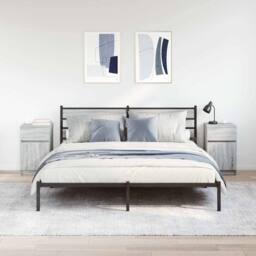 Berkfield Home Bedside Cabinets 2 pcs Grey Sonoma 39x35x65 cm Engineered Wood - Size: 39 x 35 x 65 cm - thumbnail 3