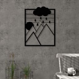 Decortie Modern Metal Wall Art 'Dreamer' Minimalist Decorative Hanging Sculpture in Black