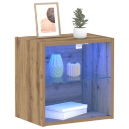Berkfield Home Floating Shelf 2 pcs Artisan Oak 40x28.5x40 cm Engineered Wood in Brown - thumbnail 3
