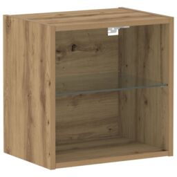 Berkfield Home Floating Shelf 2 pcs Artisan Oak 40x28.5x40 cm Engineered Wood in Brown - thumbnail 6