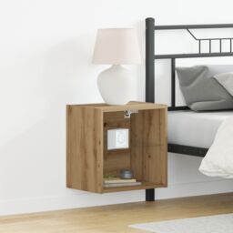 Berkfield Home Floating Shelf 2 pcs Artisan Oak 40x28.5x40 cm Engineered Wood in Brown - thumbnail 1