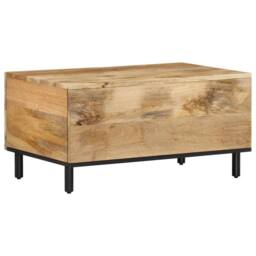Berkfield Home Coffee Table 80x50x40 cm Solid Wood Mango in Brown - Size: 80 x 50 x 40 cm - thumbnail 5
