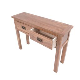 Cabinet Bits Padua Lacquered 2 Drawer Console Table Brass Drop Handle in Light Brown - thumbnail 4