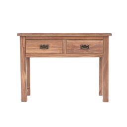 Cabinet Bits Padua Lacquered 2 Drawer Console Table Brass Drop Handle in Light Brown