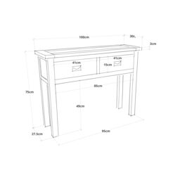 Cabinet Bits Padua Lacquered 2 Drawer Console Table Brass Drop Handle in Light Brown - thumbnail 6