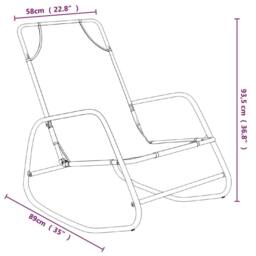 Berkfield Home Rocking Sun Loungers 2 pcs Cream Steel & Textilene - thumbnail 5