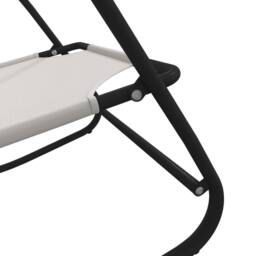 Berkfield Home Rocking Sun Loungers 2 pcs Cream Steel & Textilene - thumbnail 4
