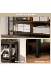 ERGOVEXA Industrial-Style Corner TV Unit, Rustic Brown - thumbnail 5