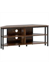 ERGOVEXA Industrial-Style Corner TV Unit, Rustic Brown - thumbnail 1
