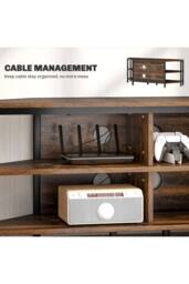 ERGOVEXA Industrial-Style Corner TV Unit, Rustic Brown - thumbnail 4