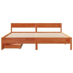Berkfield Home Bed Frame without Mattress Wax Brown 180x200 cm Super King Solid Wood Pine - thumbnail 4