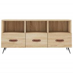 Berkfield Home TV Cabinet Sonoma Oak 102x36x50 cm Engineered Wood in Light Tan - Size: 102 x 36 x 50 cm - thumbnail 5