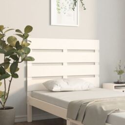 Berkfield Home Headboard White 90x3x80 cm Solid Wood Pine - Size: 90 x 3 x 80 cm - thumbnail 1