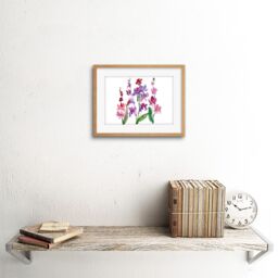 "Artery8 Wall Art Print Flower Orchid Watercolour Art Framed 9x7 inch in Beige - Size: W7"" x H9""" - thumbnail 2