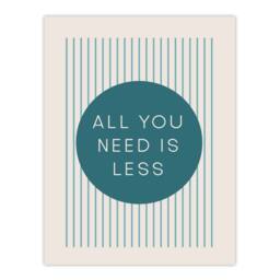 "Artery8 All You Need Is Less Circle Stripes Teal Simple Wall Art Print in Blue - Size: W12"" x H16""" - thumbnail 1
