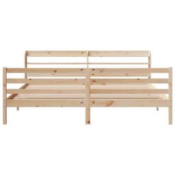 Berkfield Home Bed Frame with Headboard without Mattress 180x200 cm Super King in Natural - thumbnail 4