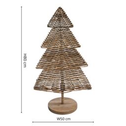 Ivyline Kubu Rattan Christmas Tree H80Cm in Natural - thumbnail 3