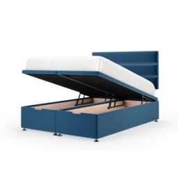 Bedmaster Plush Velvet Ottoman Divan Base in Blue - Size: Double - thumbnail 1