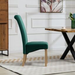 Artemis Home Rimini Velvet Fabric Dining Chairs - Set of 2 in Green - thumbnail 4
