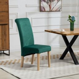 Artemis Home Rimini Velvet Fabric Dining Chairs - Set of 2 in Green - thumbnail 3
