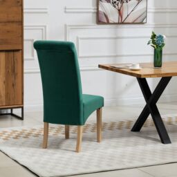 Artemis Home Rimini Velvet Fabric Dining Chairs - Set of 2 in Green - thumbnail 5