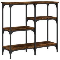 Berkfield Home Console Table Smoked Oak 80x29x75 cm Engineered Wood in Brown - Size: 80 x 29 x 75 cm - thumbnail 6
