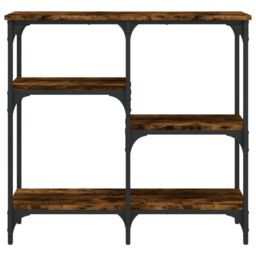 Berkfield Home Console Table Smoked Oak 80x29x75 cm Engineered Wood in Brown - Size: 80 x 29 x 75 cm - thumbnail 4