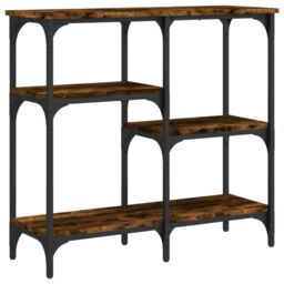 Berkfield Home Console Table Smoked Oak 80x29x75 cm Engineered Wood in Brown - Size: 80 x 29 x 75 cm - thumbnail 2